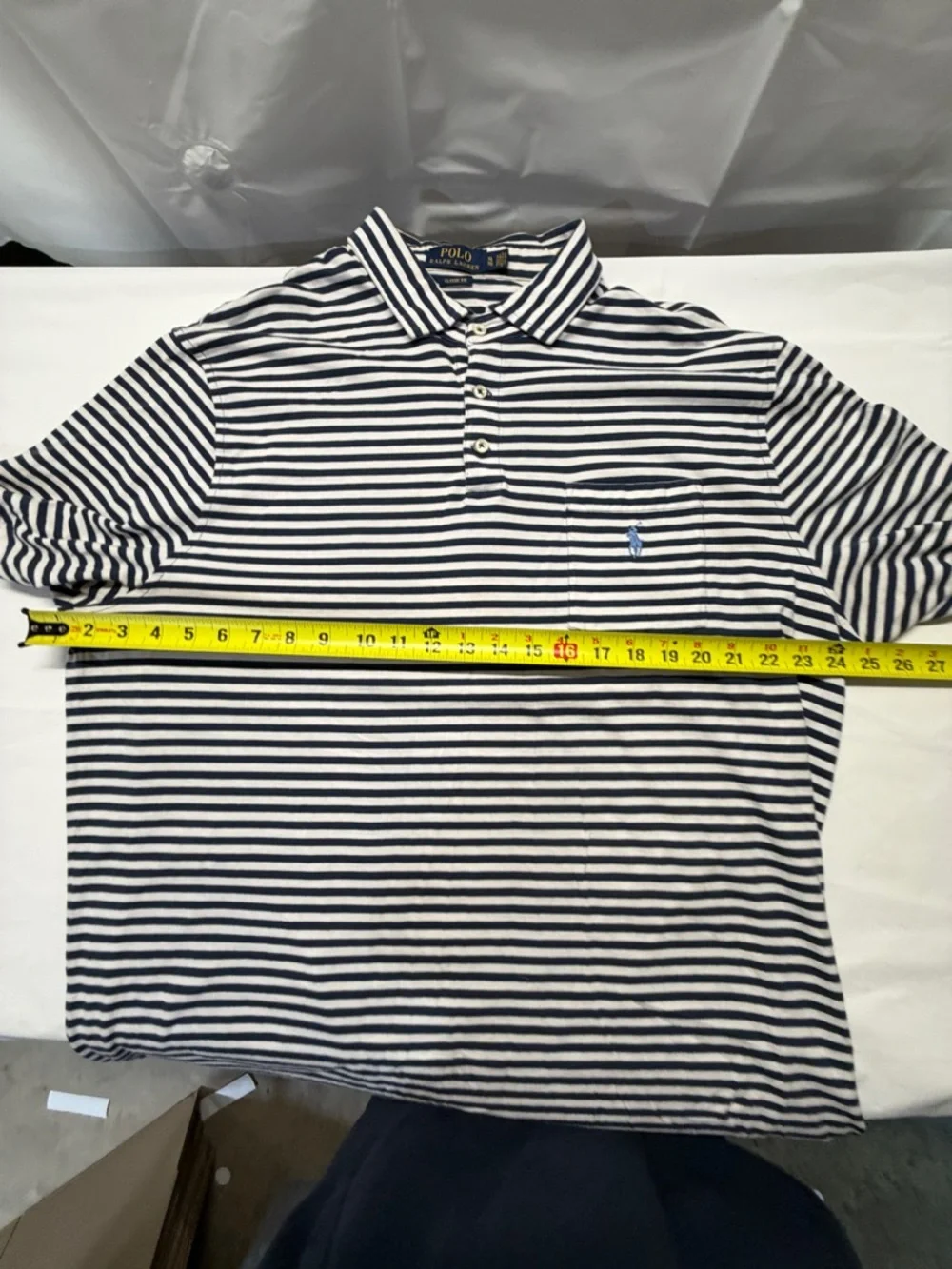 Ralph‎ Lauren Polo Striped Navy and White Cotton Polo Shirt